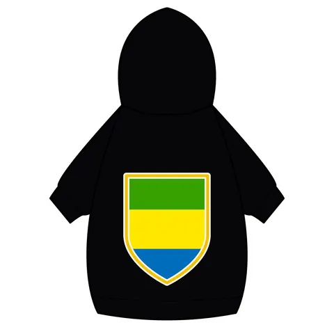 Gabon Green Yellow Blue Pet Hoodie — back_dtf view