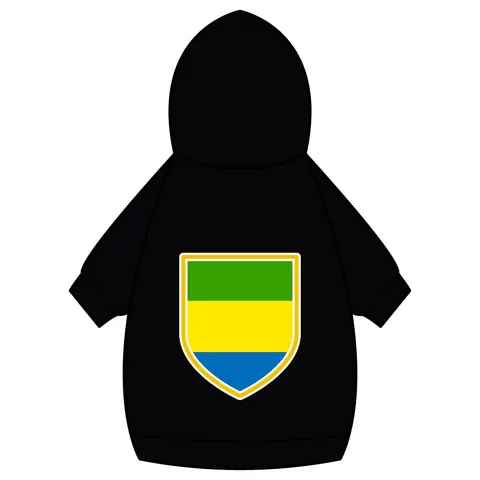 Gabon Green Yellow Blue Pet Hoodie — back_dtf view