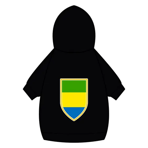 Gabon Green Yellow Blue Pet Hoodie — back_dtf view