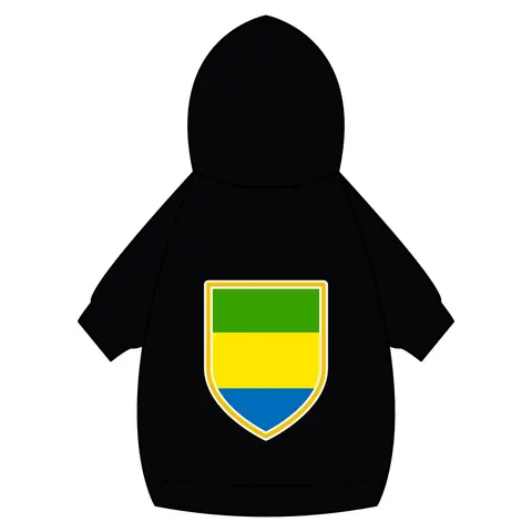 Gabon Green Yellow Blue Pet Hoodie — back_dtf view