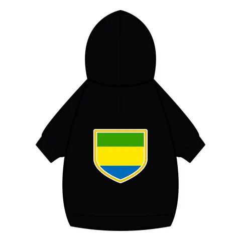 Gabon Green Yellow Blue Pet Hoodie — back_dtf view