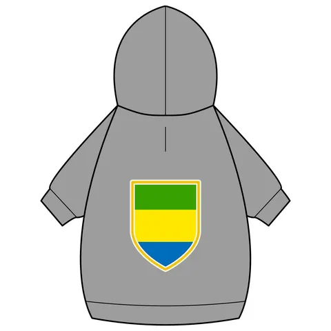 Gabon Green Yellow Blue Pet Hoodie — back_dtf view