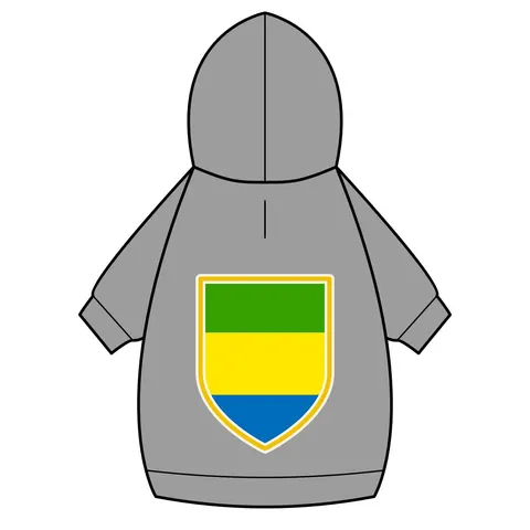 Gabon Green Yellow Blue Pet Hoodie — back_dtf view