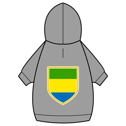 Gabon Green Yellow Blue Pet Hoodie — back_dtf view