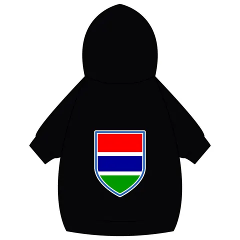 Gambia Red Blue Green Pet Hoodie — back_dtf view