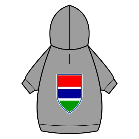 Gambia Red Blue Green Pet Hoodie — back_dtf view