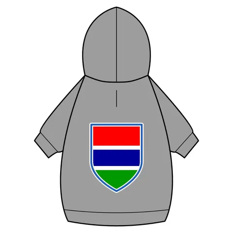 Gambia Red Blue Green Pet Hoodie — back_dtf view