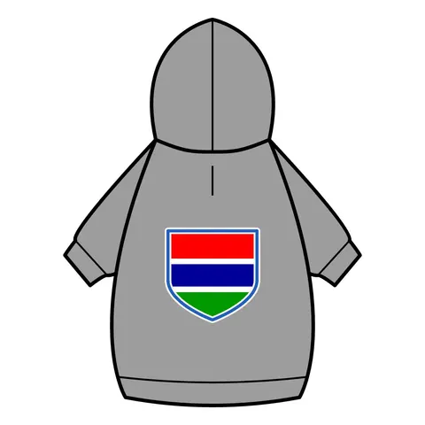 Gambia Red Blue Green Pet Hoodie — back_dtf view