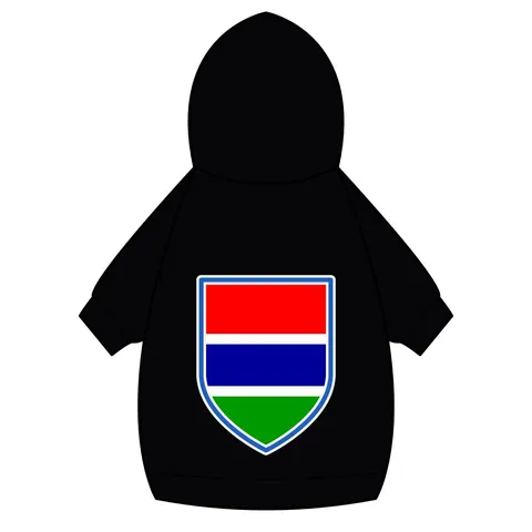 Gambia Red Blue Green Pet Hoodie — back_dtf view
