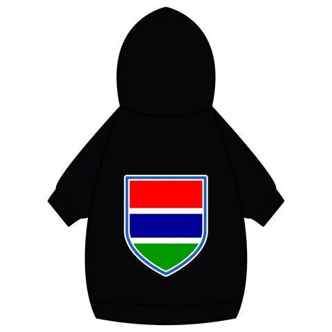 Gambia Red Blue Green Pet Hoodie — back_dtf view