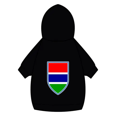 Gambia Red Blue Green Pet Hoodie — back_dtf view