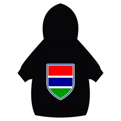 Gambia Red Blue Green Pet Hoodie — back_dtf view