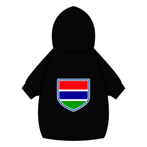 Gambia Red Blue Green Pet Hoodie — back_dtf view