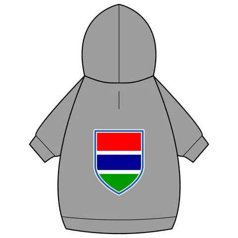 Gambia Red Blue Green Pet Hoodie — back_dtf view