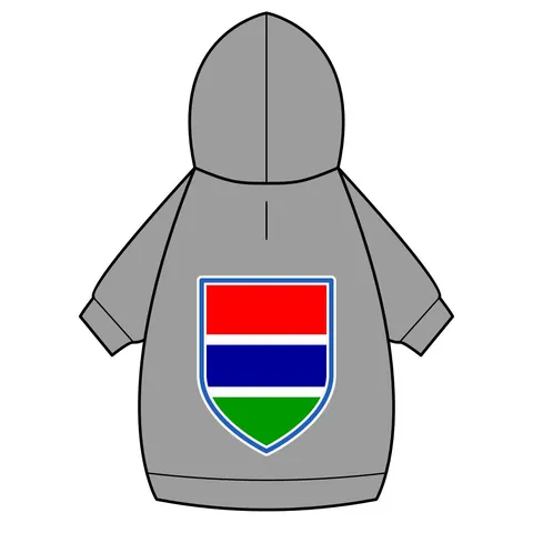 Gambia Red Blue Green Pet Hoodie — back_dtf view