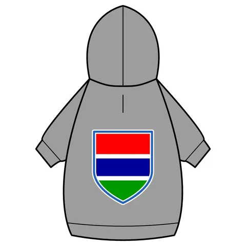 Gambia Red Blue Green Pet Hoodie — back_dtf view