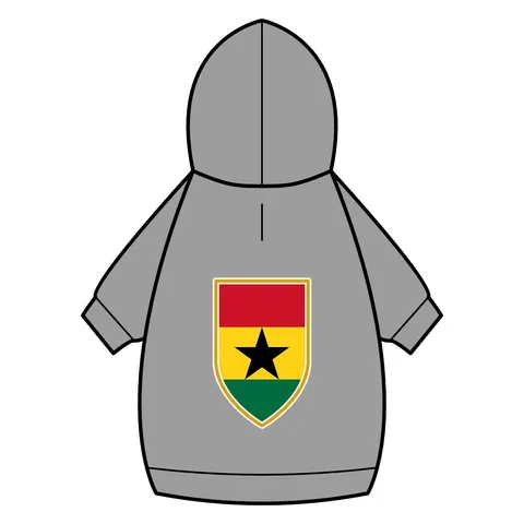 Ghana Red Gold Green & Star Pet Hoodie — back_dtf view