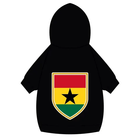 Ghana Red Gold Green & Star Pet Hoodie — back_dtf view