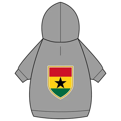 Ghana Red Gold Green & Star Pet Hoodie — back_dtf view