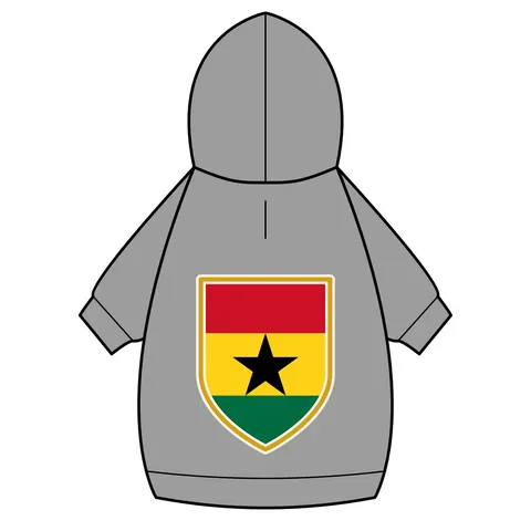 Ghana Red Gold Green & Star Pet Hoodie — back_dtf view