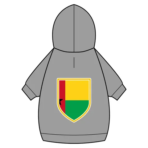 Guinea-Bissau Red Yellow Green Star Pet Hoodie — back_dtf view