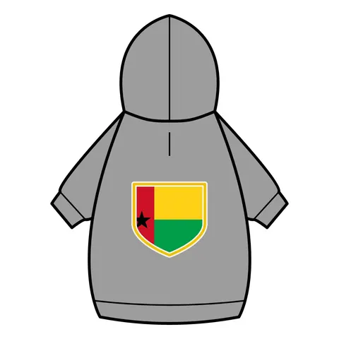 Guinea-Bissau Red Yellow Green Star Pet Hoodie — back_dtf view