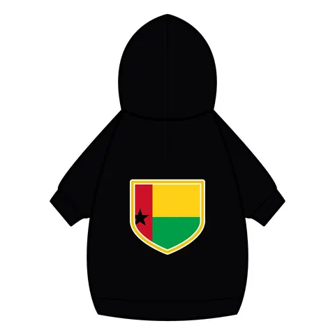 Guinea-Bissau Red Yellow Green Star Pet Hoodie — back_dtf view