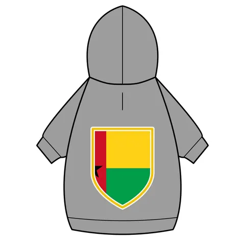 Guinea-Bissau Red Yellow Green Star Pet Hoodie — back_dtf view