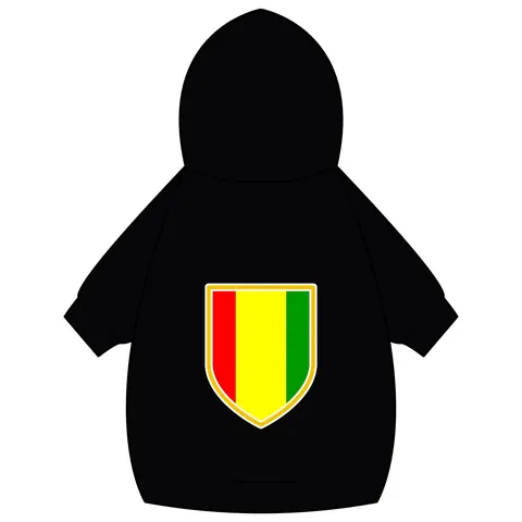 Guinea Red Yellow Green Pet Hoodie — back_dtf view