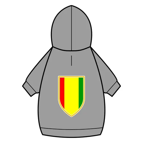 Guinea Red Yellow Green Pet Hoodie — back_dtf view
