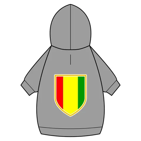 Guinea Red Yellow Green Pet Hoodie — back_dtf view