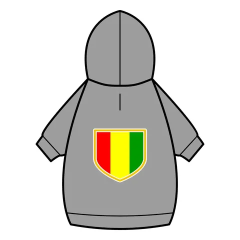 Guinea Red Yellow Green Pet Hoodie — back_dtf view