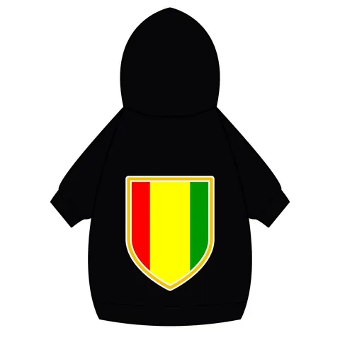 Guinea Red Yellow Green Pet Hoodie — back_dtf view