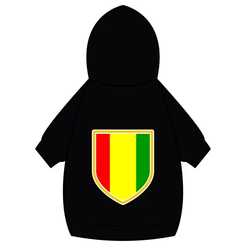 Guinea Red Yellow Green Pet Hoodie — back_dtf view