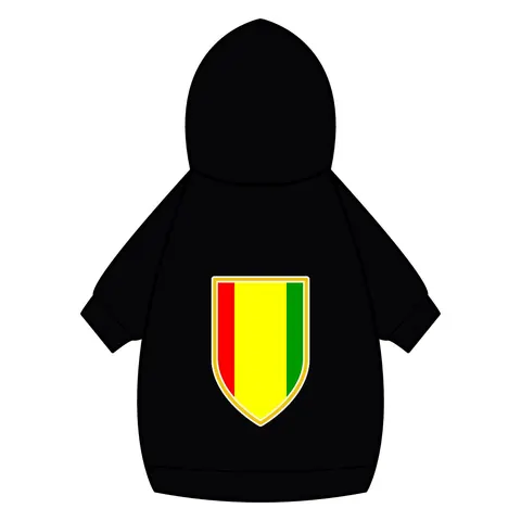 Guinea Red Yellow Green Pet Hoodie — back_dtf view