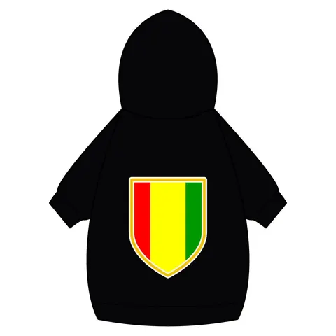 Guinea Red Yellow Green Pet Hoodie — back_dtf view