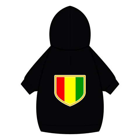 Guinea Red Yellow Green Pet Hoodie — back_dtf view