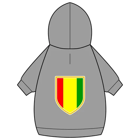 Guinea Red Yellow Green Pet Hoodie — back_dtf view