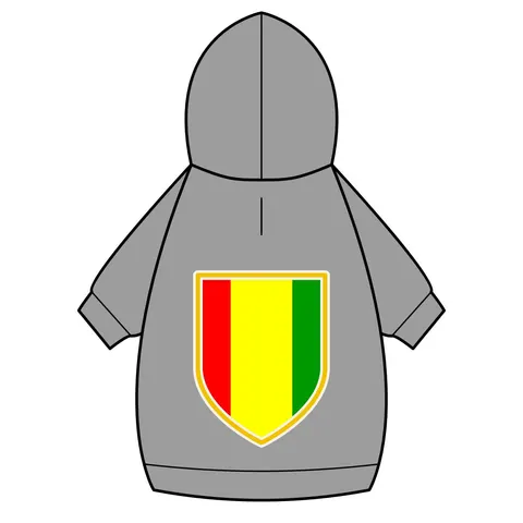 Guinea Red Yellow Green Pet Hoodie — back_dtf view