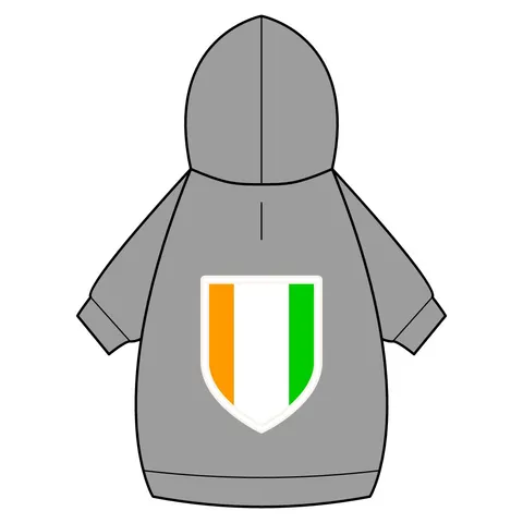 Côte d’Ivoire Orange White Green Pet Hoodie — back_dtf view