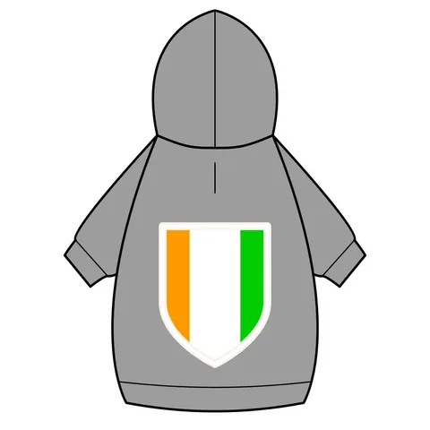 Côte d’Ivoire Orange White Green Pet Hoodie — back_dtf view