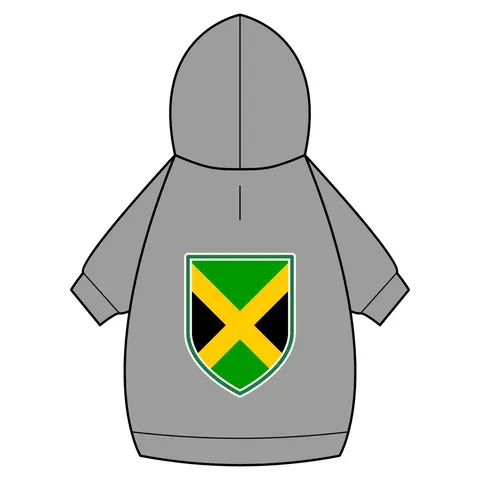 Jamaica Gold Cross Pet Hoodie — back_dtf view