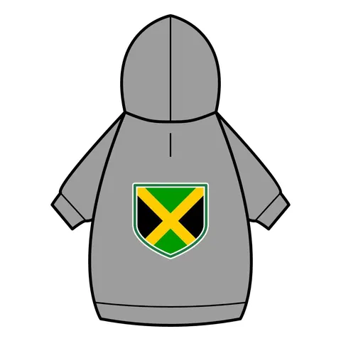 Jamaica Gold Cross Pet Hoodie — back_dtf view