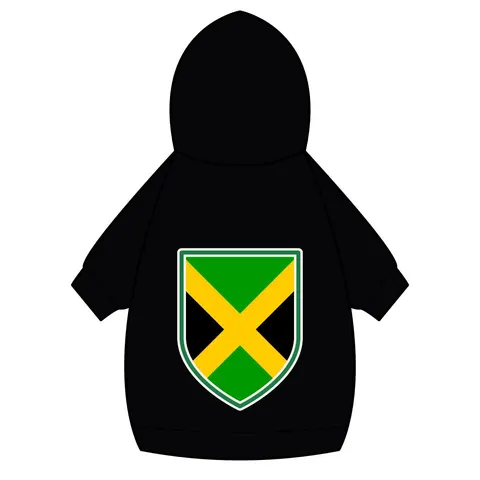 Jamaica Gold Cross Pet Hoodie — back_dtf view