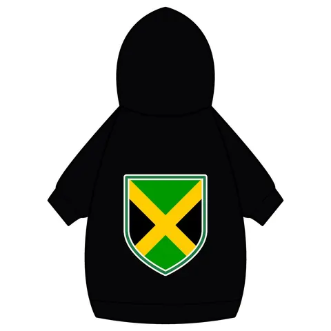 Jamaica Gold Cross Pet Hoodie — back_dtf view