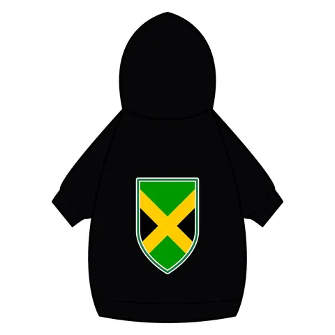 Jamaica Gold Cross Pet Hoodie — back_dtf view