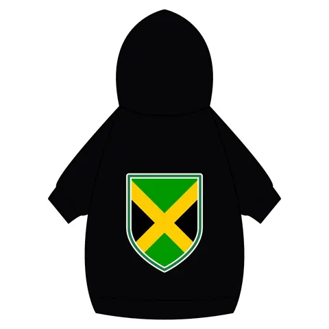 Jamaica Gold Cross Pet Hoodie — back_dtf view