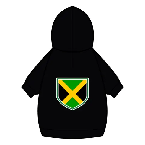 Jamaica Gold Cross Pet Hoodie — back_dtf view