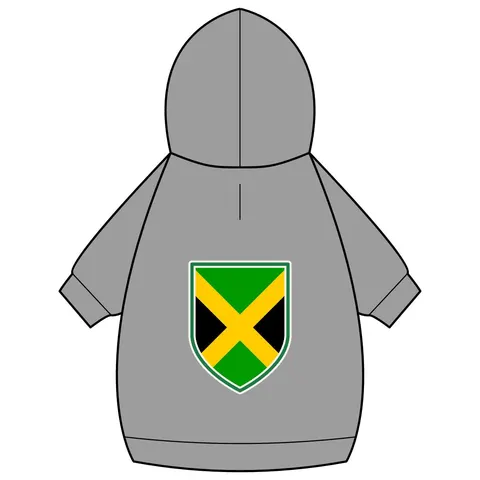 Jamaica Gold Cross Pet Hoodie — back_dtf view
