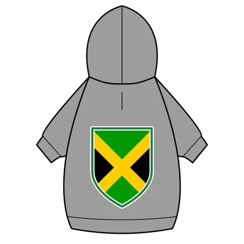 Jamaica Gold Cross Pet Hoodie — back_dtf view